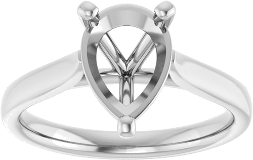 Sužadėtuvių Žiedas „Solitaire“ 585 Baltojo Aukso Pear Shape 10mm x 7mm (3)