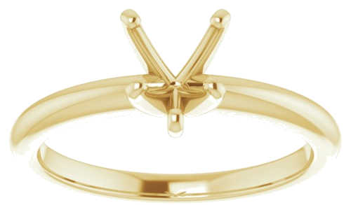 14K Yellow  6x6 mm Heart Solitaire Engagement Ring Mounting (3)