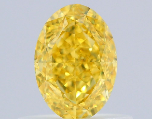 0.63 carat Fancy Vivid Yellow-VVS1 Natūralus Oval Deimantas (1)