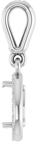 Pakabukas „Halo-Style“ 14k white gold Pear 6mm x 4mm (3)