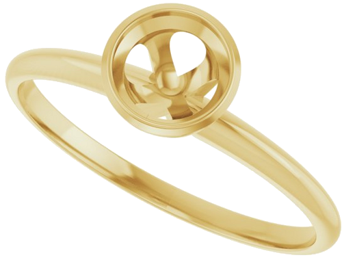 Sužadėtuvių Žiedas „Bezel-Set Solitaire“ 14k yellow gold Round 5.2mm (5)