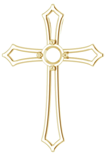 Pakabukas „Cross“ 585 Geltonojo Aukso Round 4.4mm (1)