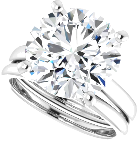 Sužadėtuvių Žiedas 14k white gold Round 12mm (10)
