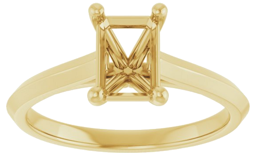 Sužadėtuvių Žiedas „Solitaire“ 585 Geltonojo Aukso Emerald 7mm x 5mm (3)