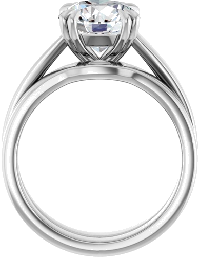Sužadėtuvių Žiedas „Double Claw-Prong Solitaire“ 14k white gold Round 8.8mm (7)