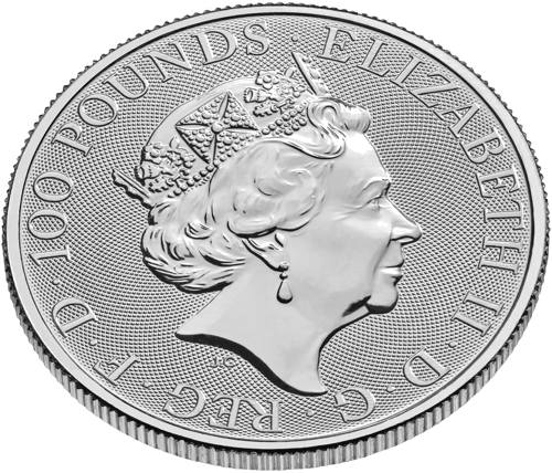 1 oz Ričmondas baltais kurts 2022 Karalienes zvēri platīna monēta (3)