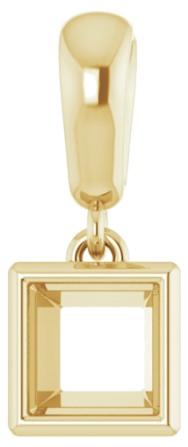 Pakabukas „Bezel-Set“ 585 Geltonojo Aukso Square 4.5mm (1)