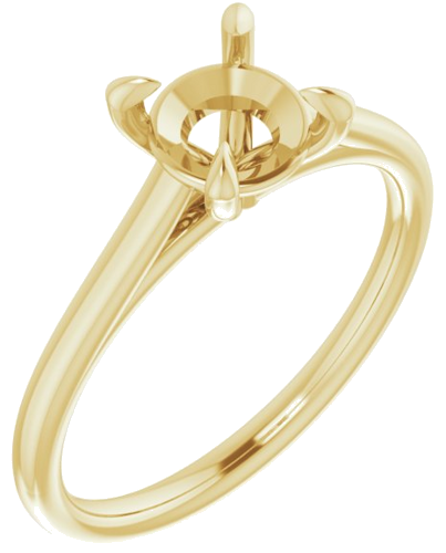 14K Yellow  6.5 mm Round Solitaire Engagement Ring Mounting (1)