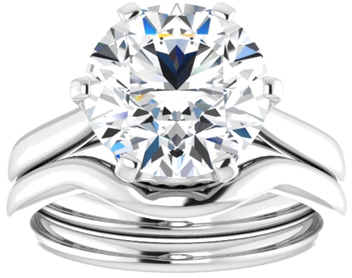Sužadėtuvių Žiedas „Solitaire“ 10k white gold Round 10mm (8)