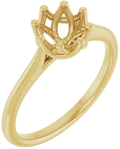 Sužadėtuvių Žiedas „Solitaire“ 585 Geltonojo Aukso Round 6.5mm (1)