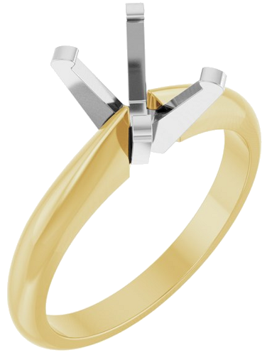 Sužadėtuvių Žiedas „Solitaire“ 14k yellow/white gold Oval 8mm x 6mm (1)