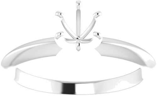 14K White 4.2-4.9 mm Round 6-Prong Solitaire Ring Mounting (3)