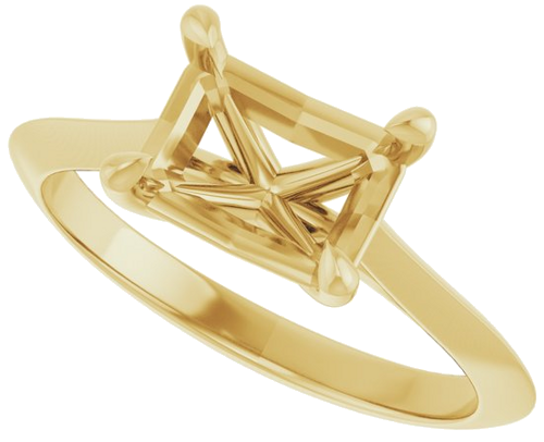 Sužadėtuvių Žiedas „Claw-Prong Solitaire“ 14k yellow gold Emerald 8mm x 6mm (5)