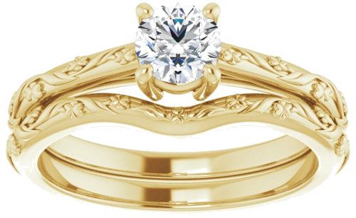Sužadėtuvių Žiedas „Solitaire“ 14k yellow gold Round 4.8mm (8)