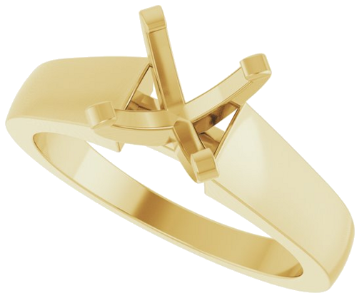 14K Yellow 7.4 mm Round Solitaire Engagement Ring Mounting (5)