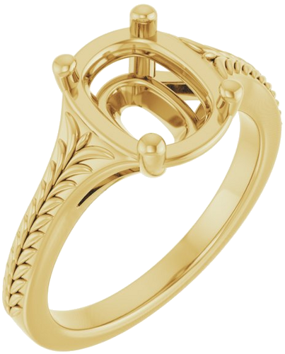 Sužadėtuvių Žiedas „Solitaire“ 14k yellow gold Elongated Cushion 8.6mm x 6.6mm (1)
