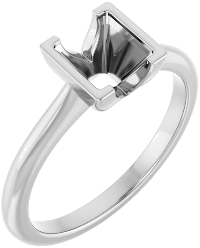 Sužadėtuvių Žiedas „Half-Bezel Solitaire“ 14k white gold Square 5.5mm (1)