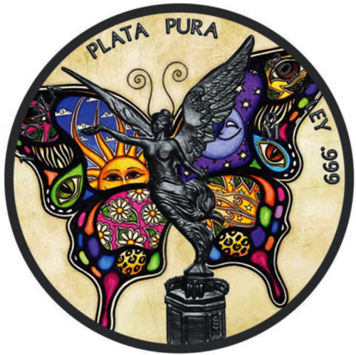 1 oz Butterfly - Libertad (Art of Color collection) colored silver coin (1)
