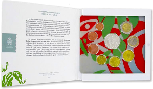 2018 San Marinas Euro monetų rinkinys su 5 eurų sidabrine moneta (2)