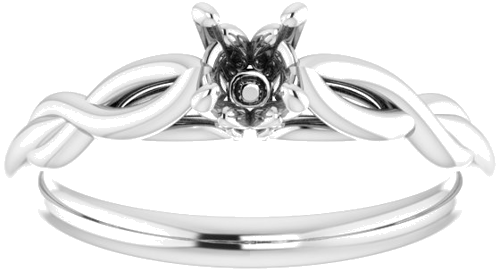 Sužadėtuvių Žiedas „Solitaire“ 585 Baltojo Aukso Round 4.4mm (3)