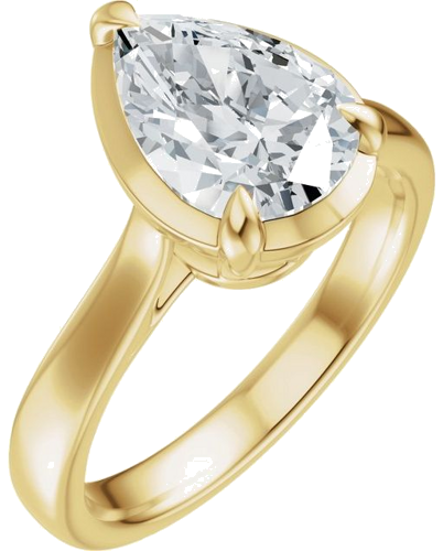 Sužadėtuvių Žiedas „Claw-Prong Solitaire Bezel-Style“ 14k yellow gold Pear 10mm x 7mm (1)