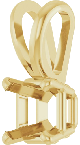 Pakabukas „Solitaire“ 14k yellow gold Asscher 5mm (2)