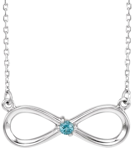 Sterling Silver 1-Stone Infinity-Inspired Family 18  Necklace Mounting (4)