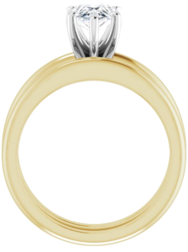 Sužadėtuvių Žiedas „Solitaire“ 585 Baltojo Ir Geltonojo Aukso Pear Shape 9mm x 6mm (7)