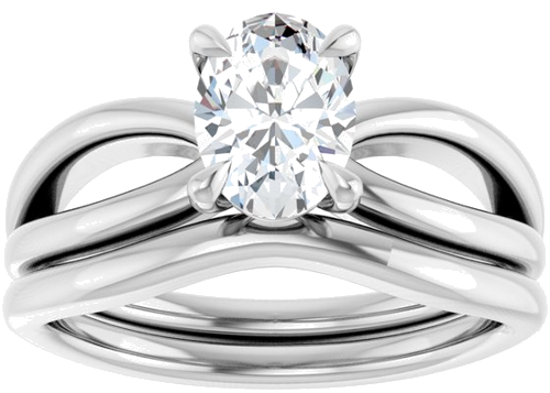 Sužadėtuvių Žiedas „Claw-Prong“ 14k white gold Oval 7.5mm x 5.5mm (8)