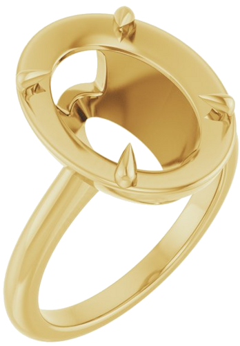 Sužadėtuvių Žiedas „Claw-Prong Solitaire Bezel-Style“ 14k yellow gold Oval 14mm x 10mm (1)