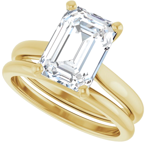 Sužadėtuvių Žiedas 14k yellow gold Emerald 10mm x 7mm (10)