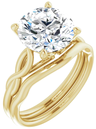 14K Yellow  10 mm Round Solitaire Engagement Ring Mounting (6)