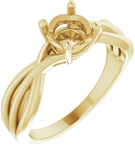 14K Yellow 6 mm Round Solitaire Engagement Ring Mounting (1)