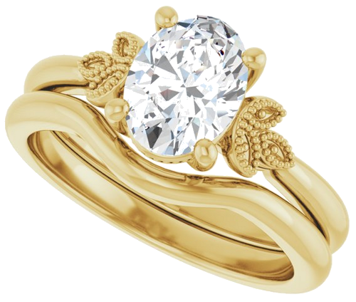 14K Yellow 8x6 mm Oval Solitaire Engagement Ring Mounting (10)