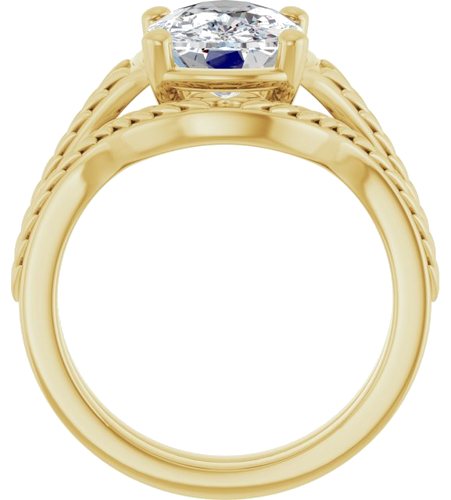 Sužadėtuvių Žiedas „Solitaire“ 14k yellow gold Elongated Cushion 10mm x 8mm (7)