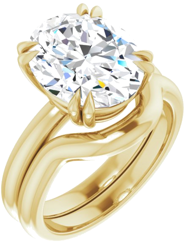 Sužadėtuvių Žiedas „Double Claw-Prong Solitaire“ 14k yellow gold Oval 12mm x 10mm (6)
