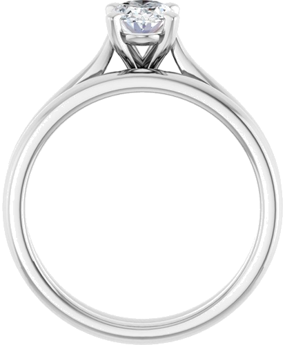 Sužadėtuvių Žiedas „Solitaire“ 585 Baltojo Aukso Oval 7mm x 5mm (7)