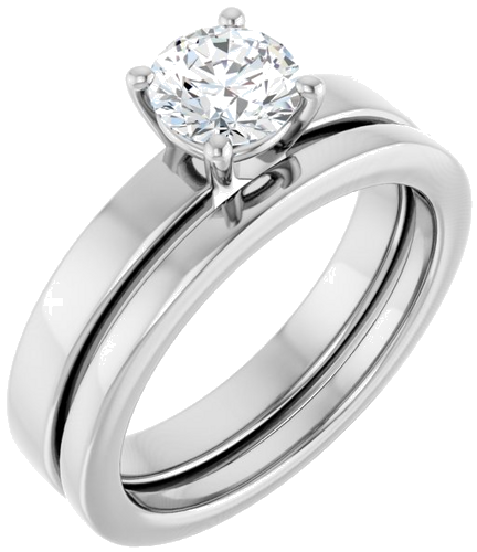 14K White 5.8 mm Round Solitaire Engagement Ring Mounting (6)