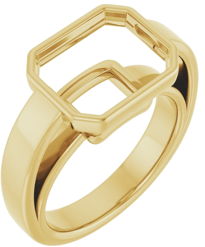 Sužadėtuvių Žiedas „Bezel-Set Solitaire“ 14k yellow gold Emerald 11mm x 9mm (1)