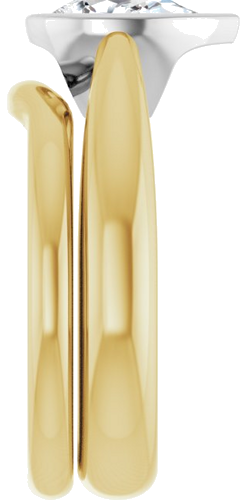 Sužadėtuvių Žiedas „Bezel-Set Solitaire“ 14k yellow/white gold Pear 9mm x 6mm (9)