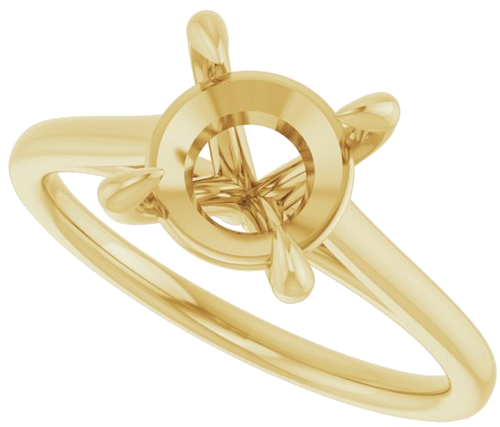 14K Yellow  8 mm Round Solitaire Engagement Ring Mounting (5)
