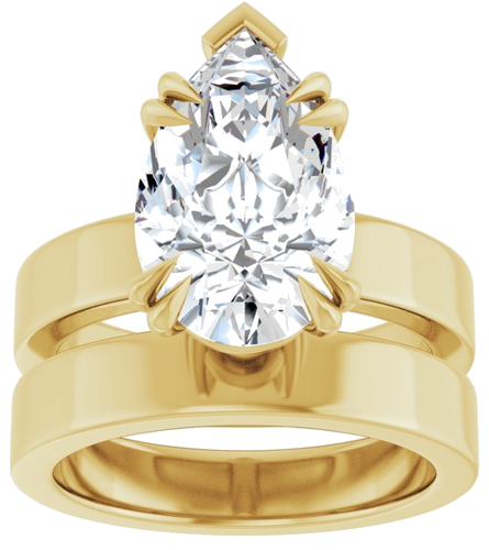 Sužadėtuvių Žiedas „Double Claw-Prong Solitaire“ 14k yellow gold Pear 14mm x 9mm (8)