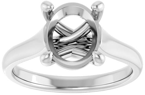 Sužadėtuvių Žiedas „Solitaire“ 585 Baltojo Aukso Oval 10mm x 8mm (3)