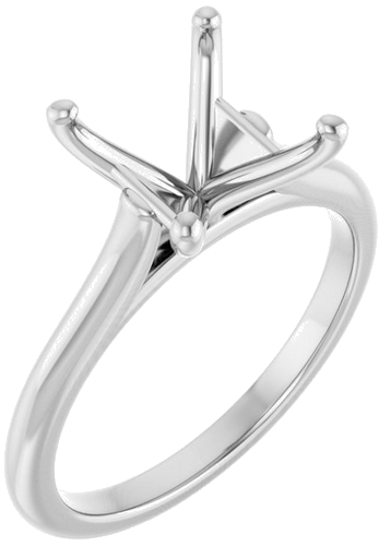 14K White 7 mm Square Solitaire Engagement Ring Mounting (1)