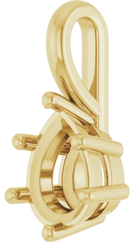 Pakabukas „Solitaire Charm“ 14k yellow gold Pear 8mm x 6mm (2)
