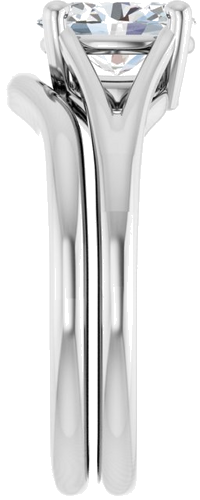 Sužadėtuvių Žiedas „Solitaire Split-Shank“ 14k white gold Oval 8mm x 6mm (9)