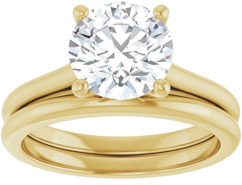 14K Yellow 8 mm Round Solitaire Engagement Ring Mounting (8)