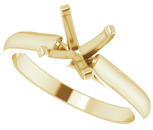 14K Yellow 7 mm Round Solitaire Engagement Ring Mounting (4)