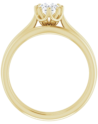 Sužadėtuvių Žiedas „Solitaire“ 585 Geltonojo Aukso Oval 7mm x 5mm (7)
