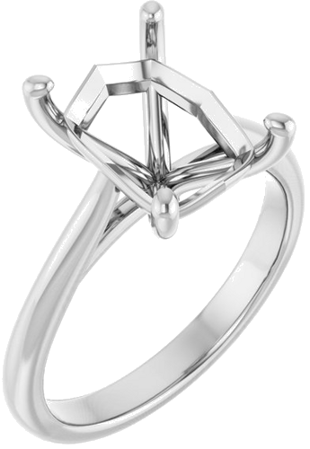 Sužadėtuvių Žiedas „Solitaire“ 10k white gold Emerald 10mm x 8mm (1)